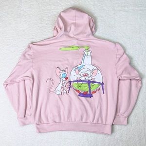 Animaniacs Pinky And The Brain Pink Hoodie • Large